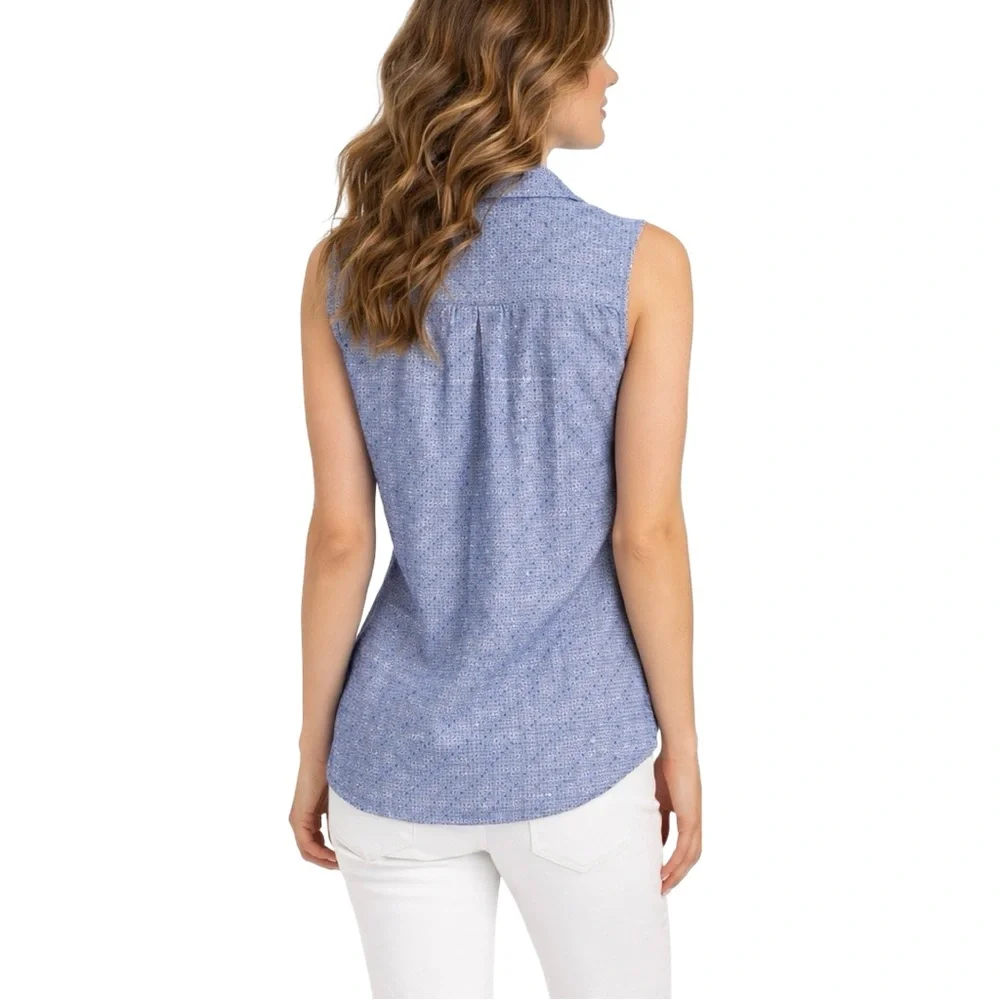 Frank & Eileen sleeveless linen blouse. EUC - Picture 2 of 11